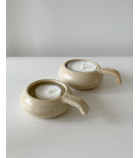 Keramik Kop T. Små Fyrfadslys, Vanilje