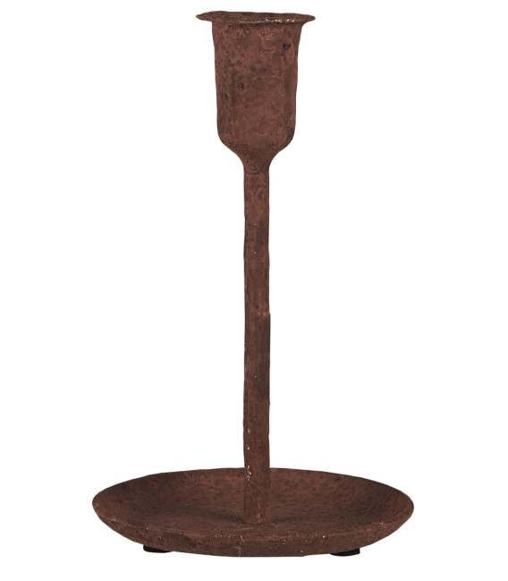 Antik Lysestage, Håndlavet (H - 16,5 cm)