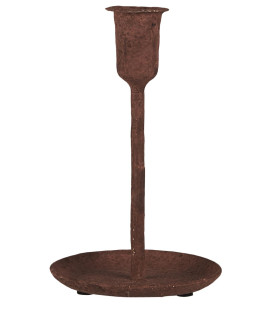 Antik Lysestage, Håndlavet (H - 16,5 cm)
